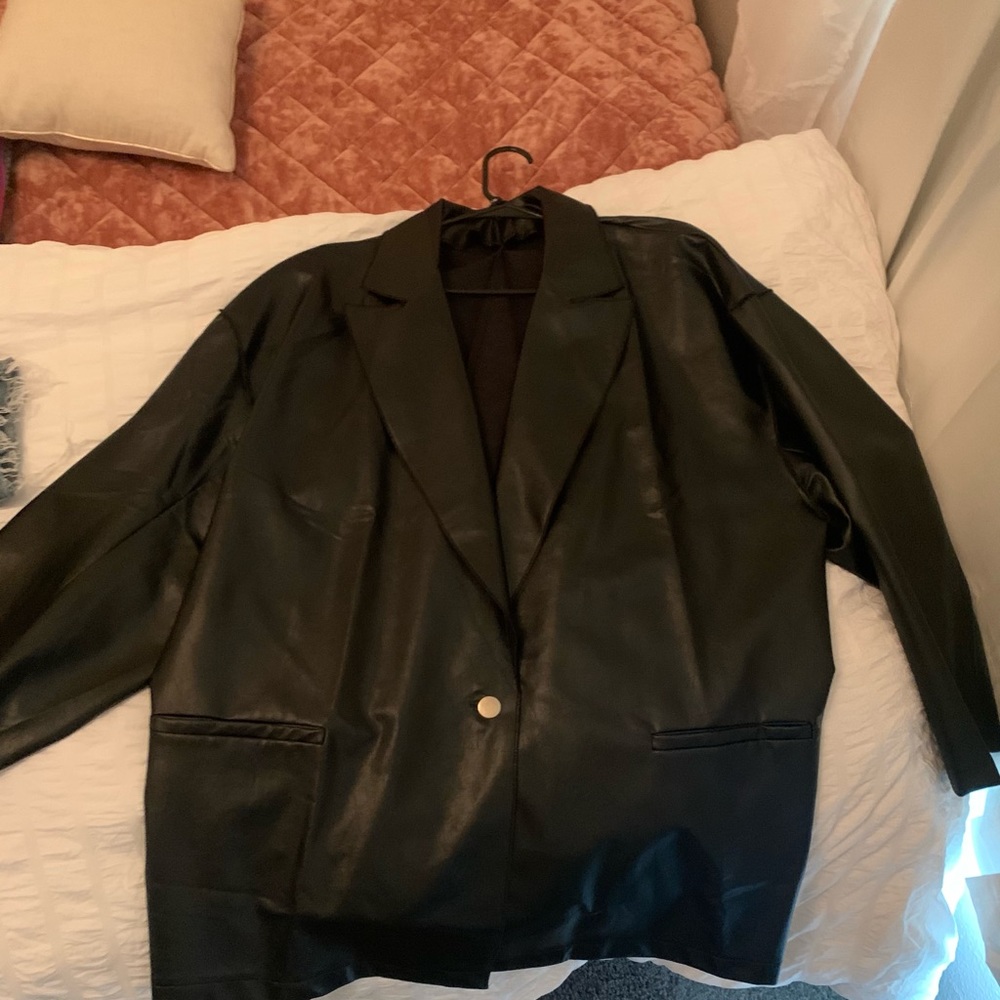 Oversized Blake pleather blazer